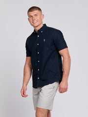 Mens Short Sleeve Oxford Shirt Dark Sapphire Navy