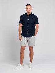 Mens Short Sleeve Oxford Shirt Dark Sapphire Navy