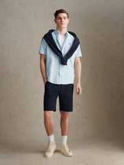 Mens Short Sleeve Oxford Shirt Ice Blue
