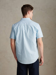 Mens Short Sleeve Oxford Shirt Ice Blue