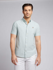 Mens Short Sleeve Oxford Shirt Green Bay