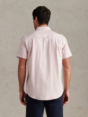 Mens Short Sleeve Oxford Shirt Sepia Rose