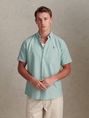 Mens Short Sleeve Oxford Shirt Aquifer