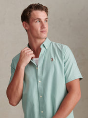 Mens Short Sleeve Oxford Shirt Aquifer