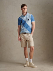Mens Sash Pique Polo Shirt Chambray Blue