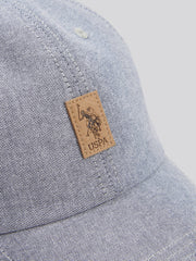Mens Double Horsemen Badge Cap in Charcoal Grey Marl