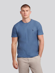 Mens HerringboneTexture T-Shirt in Vintage Indigo