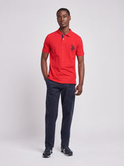 Mens Large Player Pique Polo Shirt in Haute Red