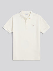 Mens Twill Texture Polo Shirt Whisper White