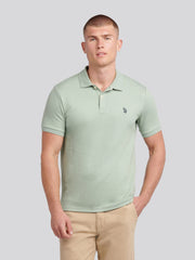Mens Twill Texture Polo Shirt Iceberg Green