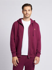 Mens Double Horsemen Loopback Zip Hoodie Grape Wine