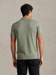 Mens Combed Cotton Double Horsemen Revere Polo Shirt Sea Spray