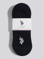 Mens 3 Pack Invisible Trainer Socks Black Bright White DHM