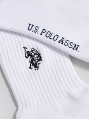 Mens 3 Pack Quarter Sports Sock Bright White