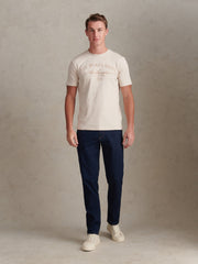 Mens Arch Script Graphic T-Shirt Beige
