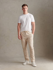 Mens Subtle Texture Double Horsemen T-Shirt Bright White