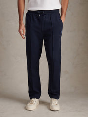 Mens Interlock Pintuck Joggers Dark Sapphire Navy