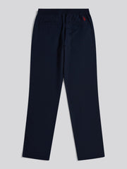 Mens Linen Blend Drawstring Trousers Dark Sapphire Navy / Haute Red DHM