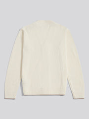 Mens Open Collar Knitted Cardigan Whisper White