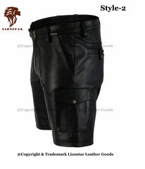 Men's King Sheepskin Leather Shorts | Premium | Black | Club & Gay Gear