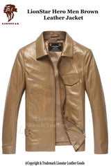 Men's Brown Leather Jacket - Hero Vintage Biker Style | Premium Cowhide | Timeless