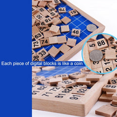Wooden Montessori Teaching Aids Math 1 - 100 Consecutive Numbers Counting Board Plate Toy, 1 - 100 Consecutive Numbers Counting Board