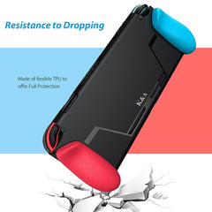 TPU Shell Handle Grip with Game Card Slot Anti-Shock Cover Silicone Case for Nintendo Switch, with Logo, TPU Shell with Logo