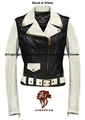 Women's Sheepskin Leather Biker Jacket | Premium | 6 Color Options | Modern Design
