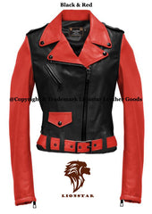Women's Sheepskin Leather Biker Jacket | Premium | 6 Color Options | Modern Design