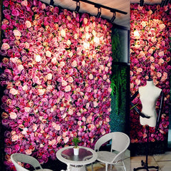 Blooming Rose Peony Hydrangea Artificial Encryption Flower DIY Wedding Wall Decoration Photo Background, Size: 60cm x 40cm, 60x40cm(Champagne)