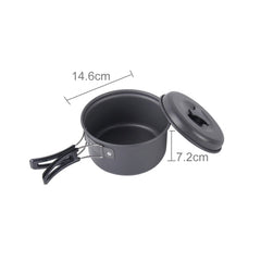 DS-500 Outdoor Camping Ultra Light Weight 15 Piece Cookware Stackable Set for 4-5 People, Size: Large, DS-500 Size: Large