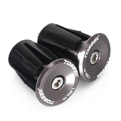 TOSEEK 1 Pair Mountain Bike Handlebar Grips Caps End Plug Aluminum Alloy Bicycle Bar Ends Plug, 17.6-21.8mm Grey, 17.6-21.8mm Gold, 17.6-21.8mm Blue, 17.6-21.8mm Red, 17.6-21.8mm Green