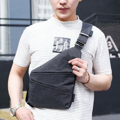 Multi-Function Portable Anti-theft Polyester Business Chest Bag Outdoor Sports Left Shoulder Bag for Men, Left Shoulder