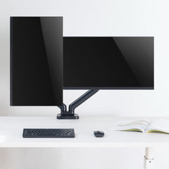 ProperAV Desk Monitor Mount 17" - 32" Dual Articulated Swing Arm VESA Max 100x100