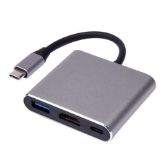 V125 UCB-C / Type-C Male to PD + HDMI + USB 3.0 Female 3 in 1 Converter, 3 in 1