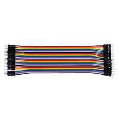 Multicolored 40 Pin Breadboard Jumper Wires Ribbon Cable, Male to Male