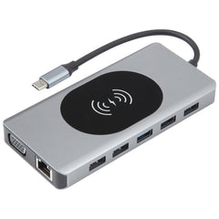14 in 1 Type-C Docking Station with Wireless Charging(1000M Network Port), 14 in 1