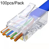 100pcs /Pack Cat6e Unshielded Pass Through RJ45 Connector Modular Plug, Cat6e UnShielded Pass Through