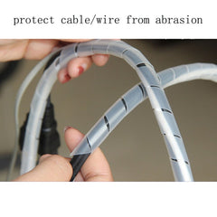 9m PE Spiral Pipes Wire Winding Organizer Tidy Tube, Nominal Diameter: 10mm, 10mm / 9m Length, 10mm / 9m Length