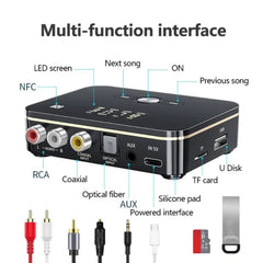 M8 NFC 2 in 1 NFC Optical Coaxial Bluetooth 5.0 Audio Transmitter Receiver with Digital Display, M8