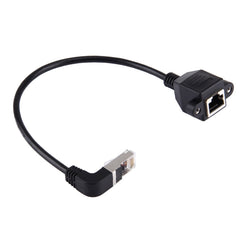 30cm RJ45 Male Bent Down to RJ45 Female LAN Extension Cable, 30cm RJ45 Male Bent Down