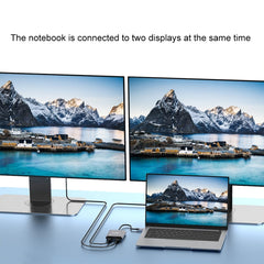 Onten 9175K 4 in 1 USB-C / Type-C to Dual HDMI + USB 3.0 + PD3.0 USB-C / Type-C Charging Port 4K HD Video Converter, 9175K