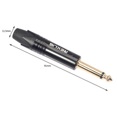 10 PCS TC202 6.35mm Gold-plated Mono Sound Welding Audio Adapter Plug