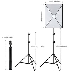PULUZ Softbox Lighting Kit 2 PCS 50x70cm Professional Photo Studio Photography Light Equipment with 2 x 220V E27 Socket Bulb Photography Lighting Kit, 2 PCS Single Bulb EU Plug, 2 PCS Single Bulb US Plug