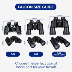 PRAKTICA Falcon 12x50mm Porro Prism Field Binoculars - Sand