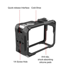For DJI Osmo Action 6 PULUZ Metal Cage Frame with Cold Shoe, Metal Cage