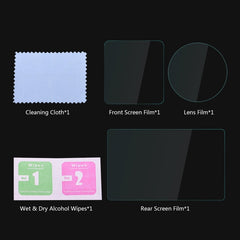 PULUZ Lens + Front and Back LCD Display 9H 2.5D Tempered Glass Film for DJI Osmo Action, For DJI Osmo Action