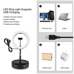 PULUZ 10.2 inch 26cm USB 3 Modes Dimmable Dual Color Temperature LED Curved Ring Vlogging Selfie Photography Video Lights with Bluetooth Remote Shutter & Folding Desktop Holder & Phone Clamp