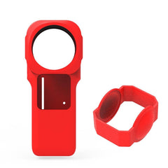PULUZ Silicone Protective Case with Lens Cover for Insta360 One RS 1-Inch 360 Edition, Silicone Case(Red), Silicone Case(Black)