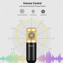PULUZ Condenser Microphone Studio Broadcast Professional Singing Microphone